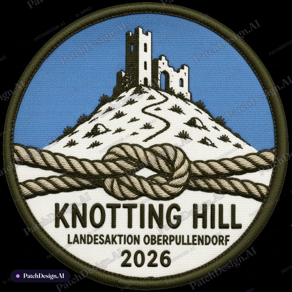 Perfekt mache den Patch so dass der Kreis komplett ist, aktuell ist ein kleiner Teil unten — custom patch designed with AI