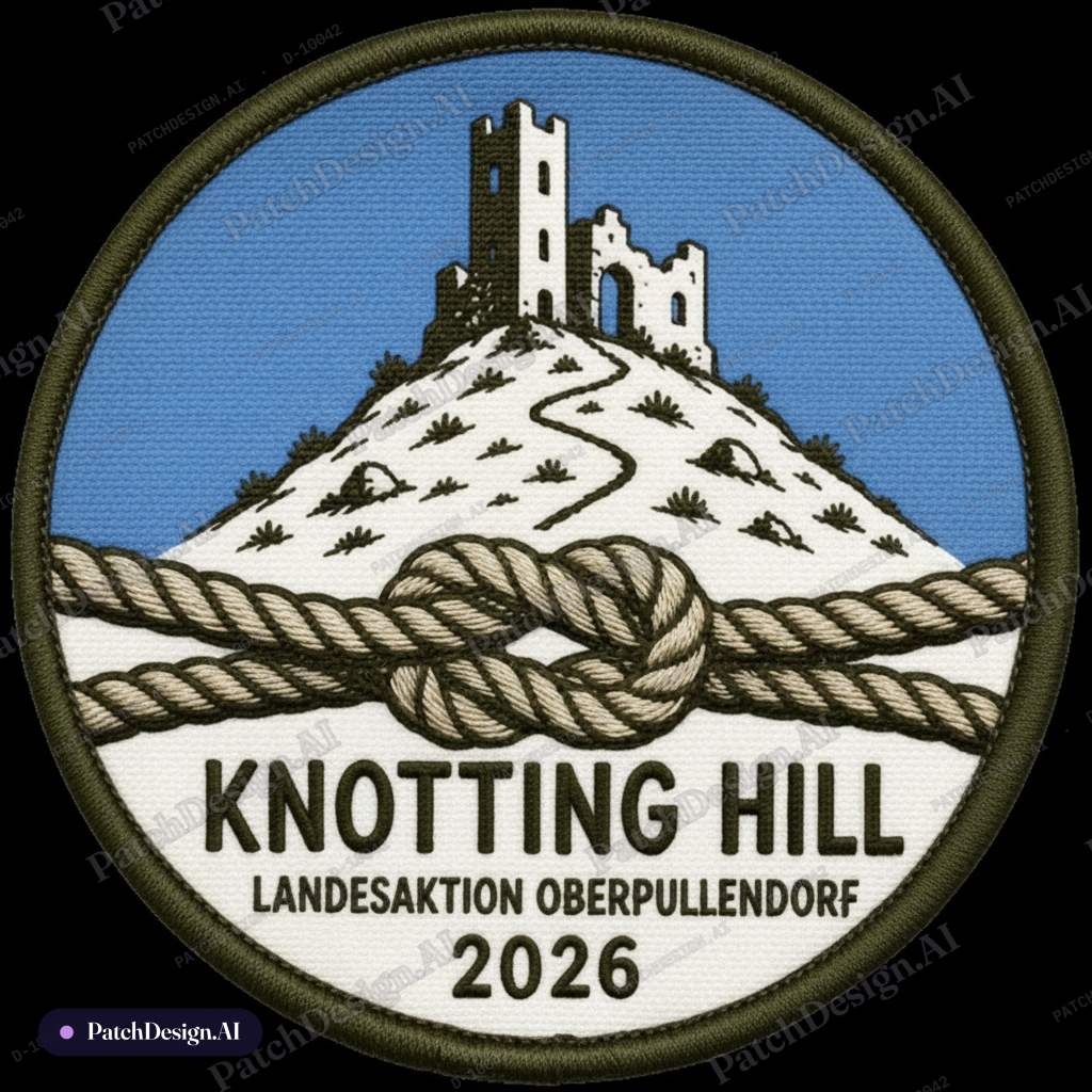 Perfekt mache den Patch so dass der Kreis komplett ist, aktuell ist ein kleiner Teil unten — custom patch designed with AI
