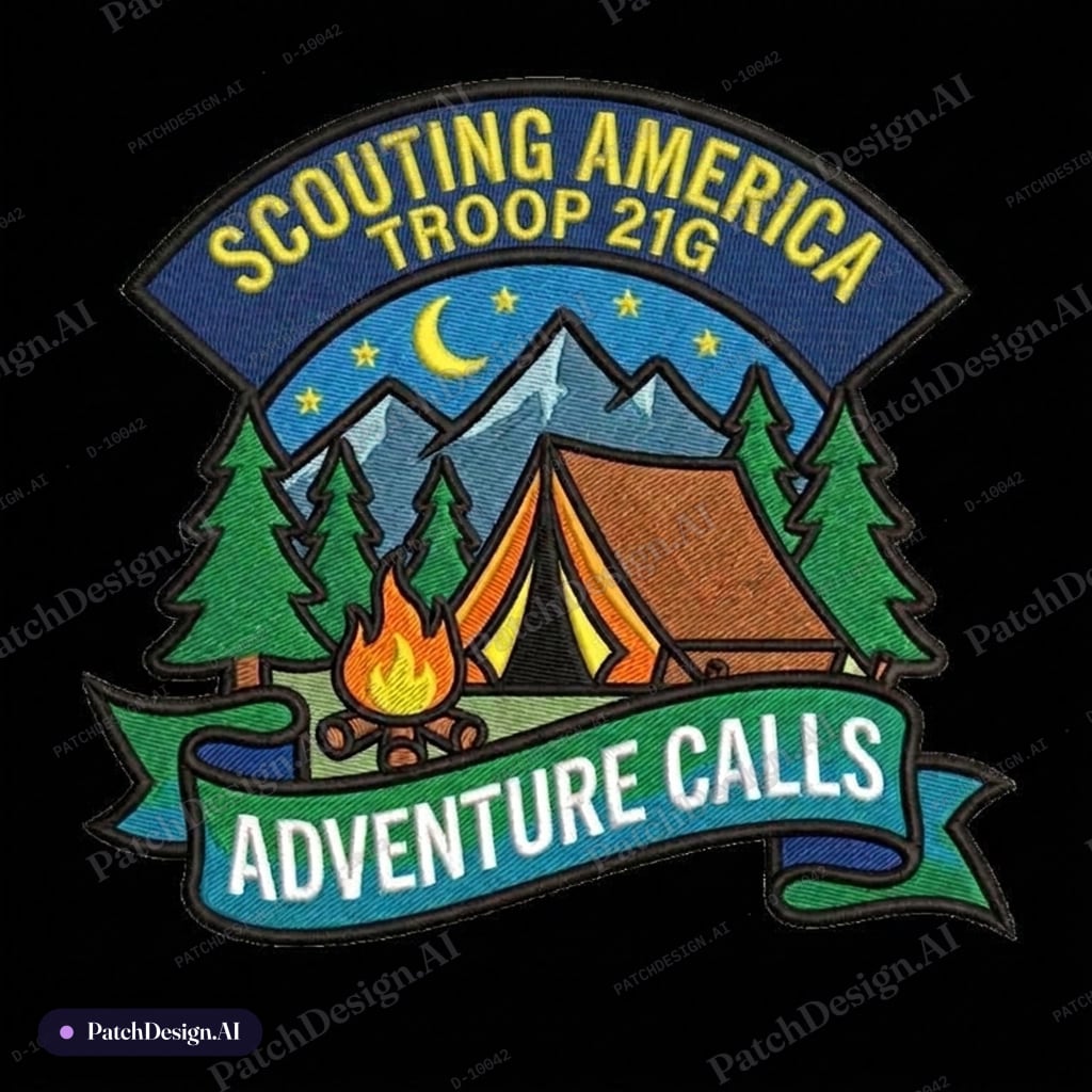 Add Troop 21G under Scouting America — custom patch designed with AI