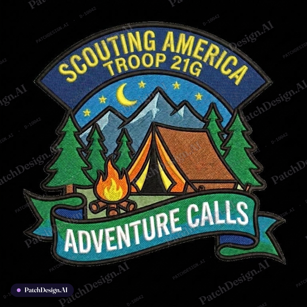 Add Troop 21G under Scouting America — custom patch designed with AI