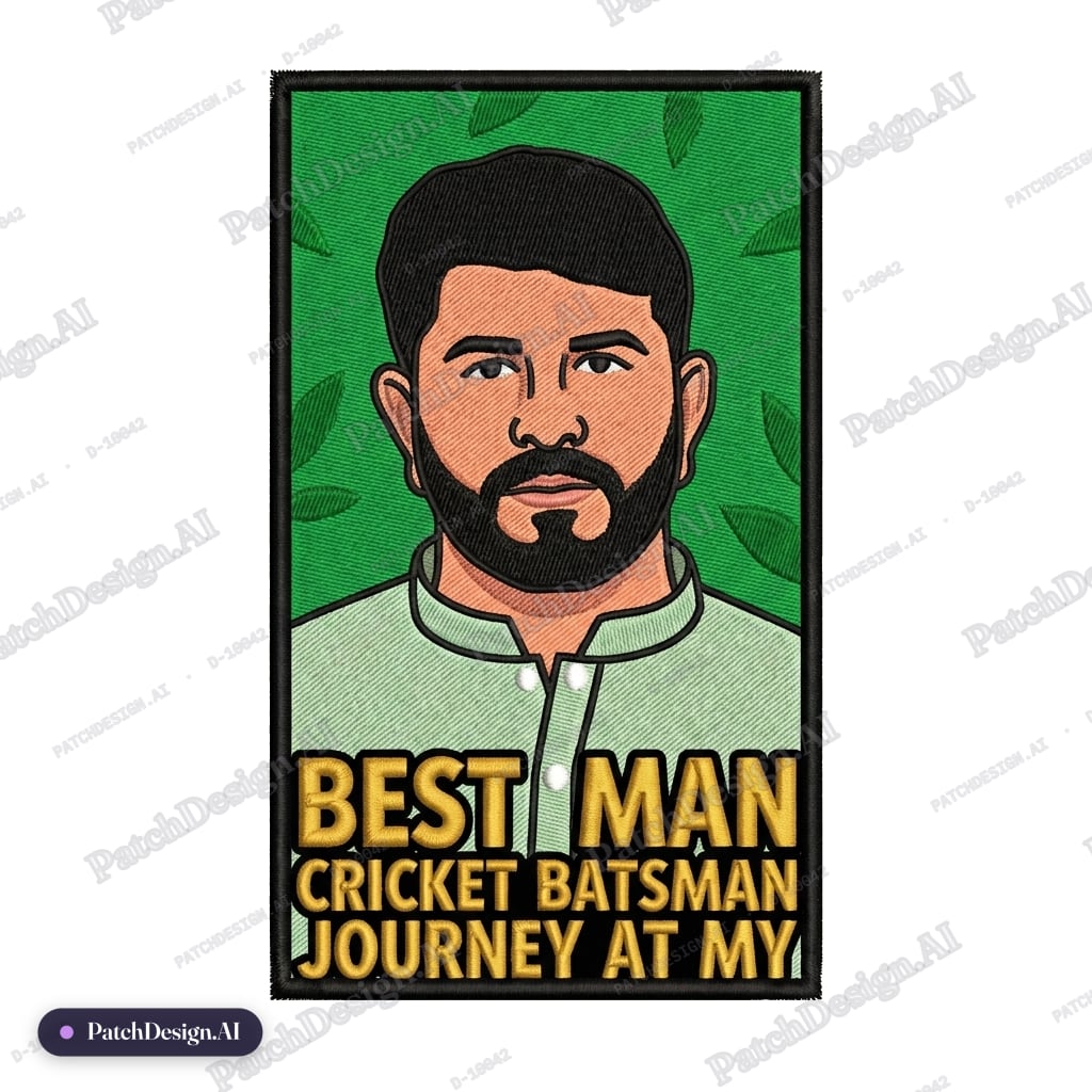 Best man cricket batsman journey at my — custom patch designed with AI