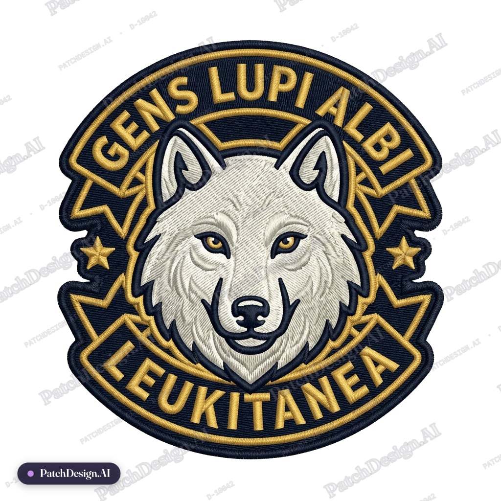 GENS LUPI ALBI - LEUKITANEA — custom patch designed with AI
