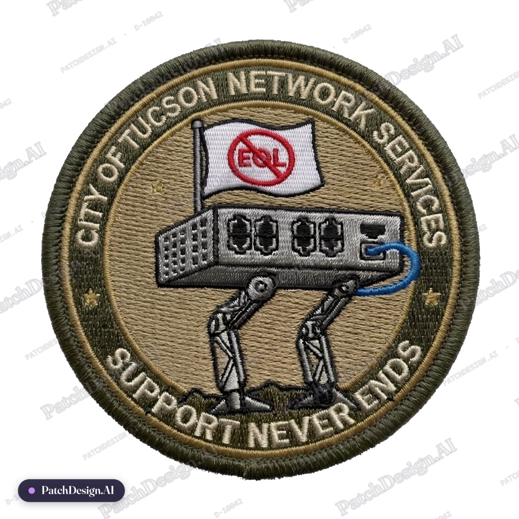 Provide more room so the flag does not cover the text — custom patch designed with AI