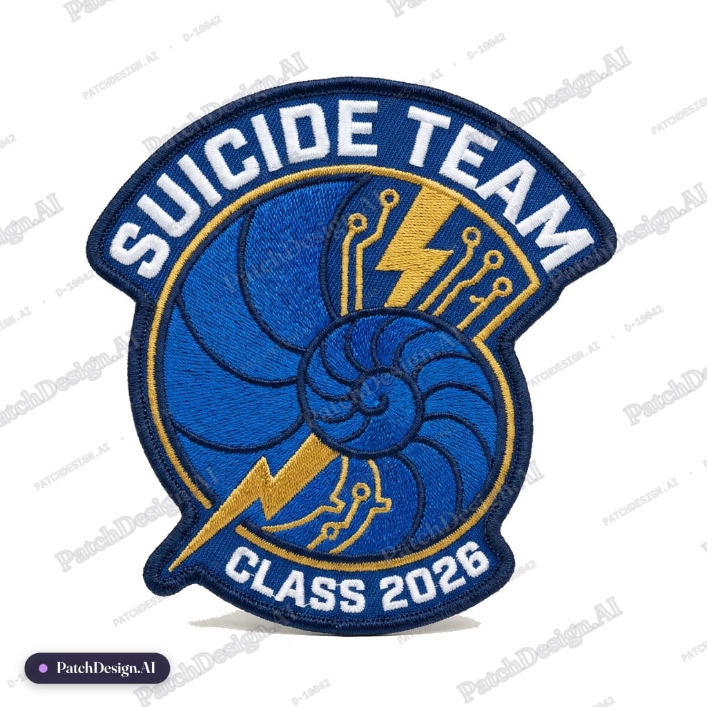 I want a patch for a Engineering capstone project. The team was "Suicide Team", and class  — custom patch designed with AI