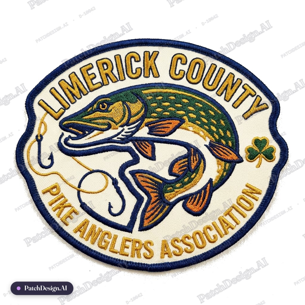 Limerick county pike anglers association — custom patch designed with AI