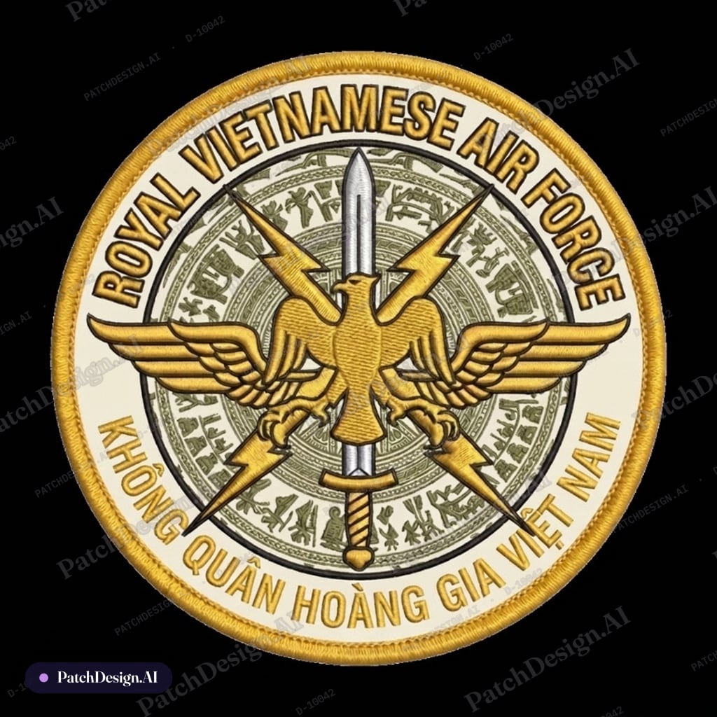 Fit the bird wing into the inner circle — custom patch designed with AI