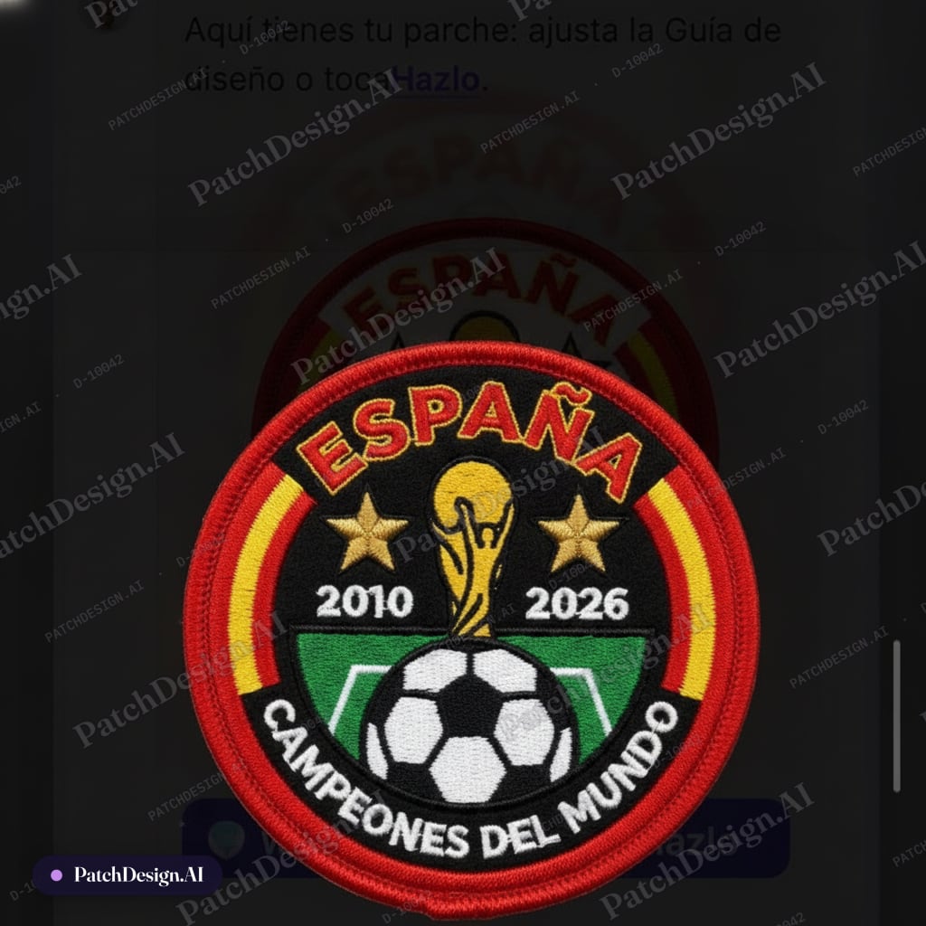 Quiero ver el fondo de color negro en vez del color blanco — custom patch designed with AI