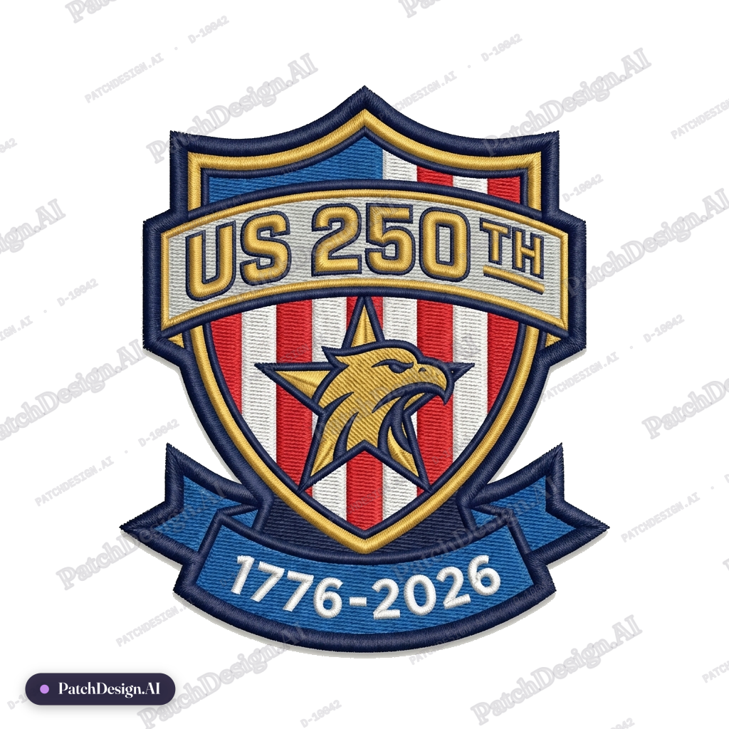 US 250 th pvc patches — custom patch designed with AI