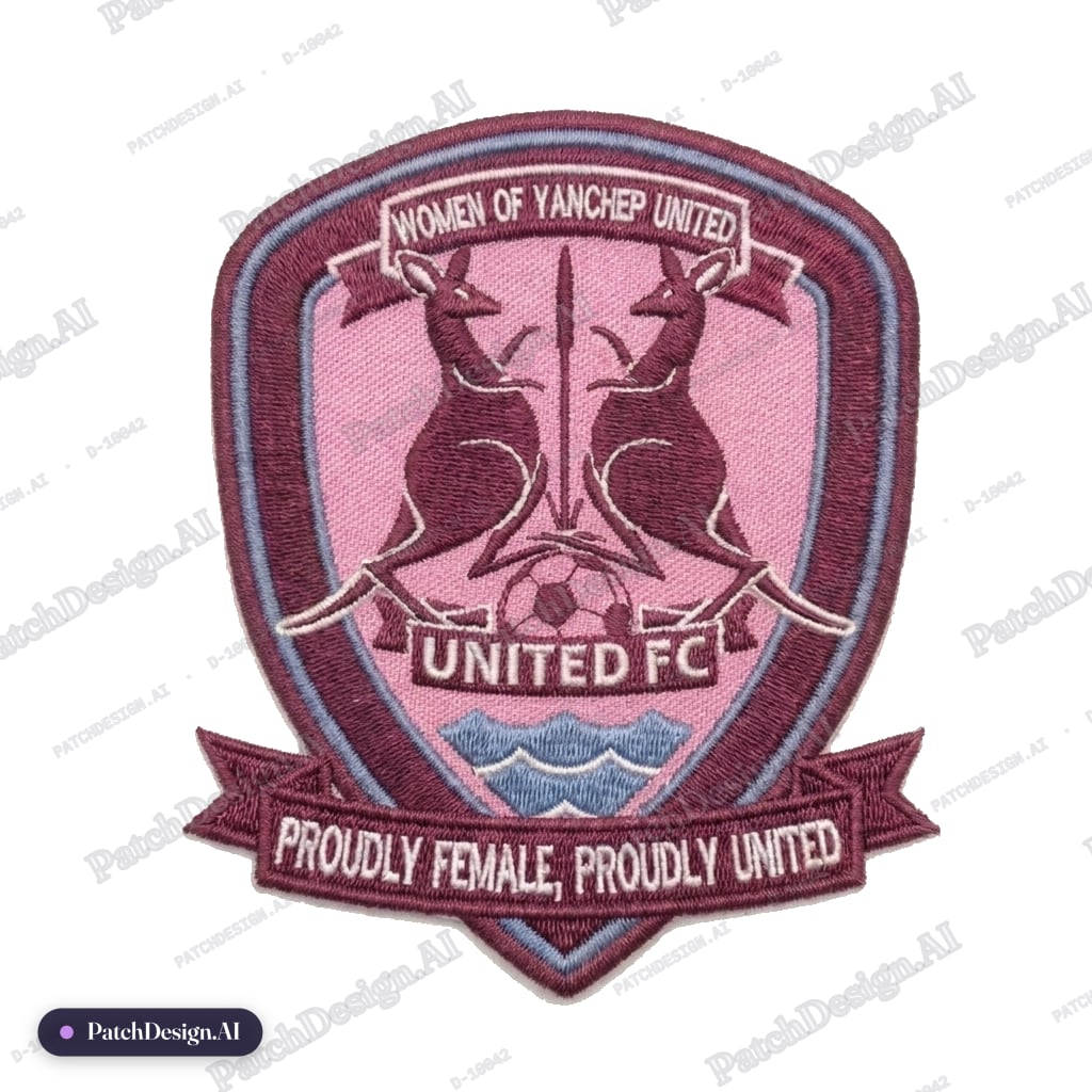 That looks worse, keep the ears on the kangaroos just dont have it impacting the text abov — custom patch designed with AI