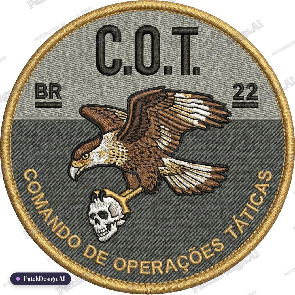 Ao inves da aguia coloque o carcara uma ve brasileira — custom patch designed with AI