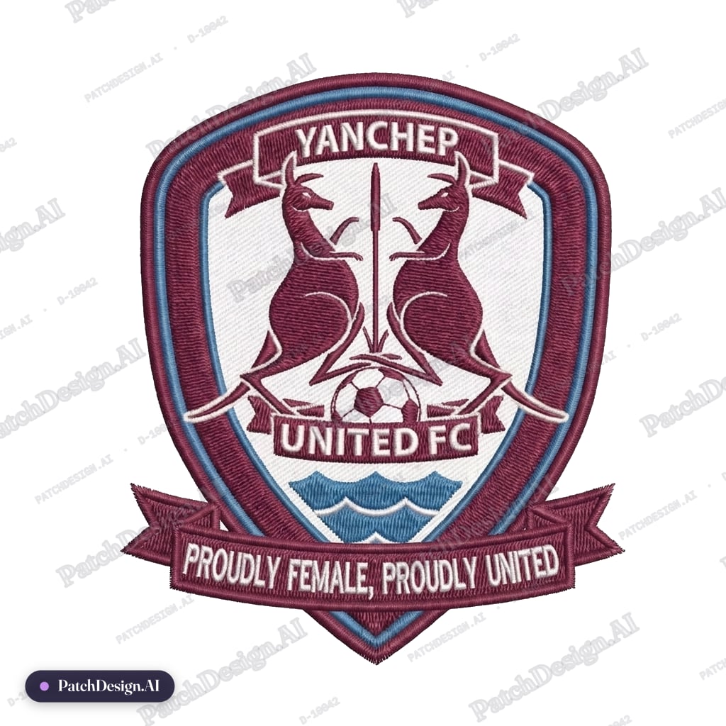 Its exactly the same club badge, but can we have proudly female, proudly united incorporat — custom patch designed with AI