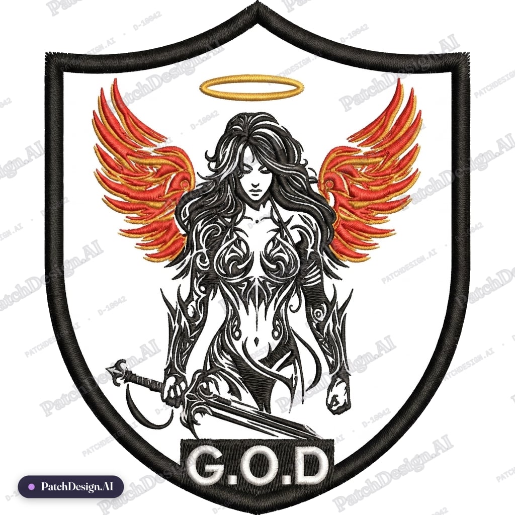 This as a shield without the words ontop — custom patch designed with AI