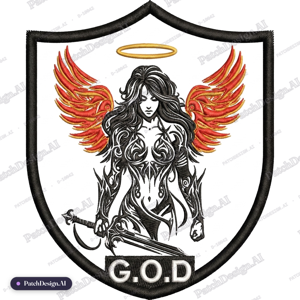 This as a shield without the words ontop — custom patch designed with AI