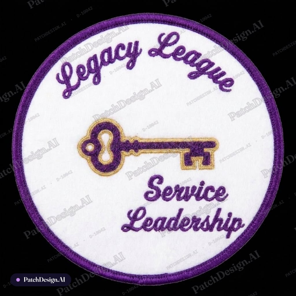 Smaller key to fit in the middle of the words on top and bottom following the circular bor — custom patch designed with AI