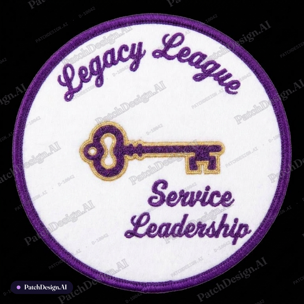 Smaller key to fit in the middle of the words on top and bottom following the circular bor — custom patch designed with AI
