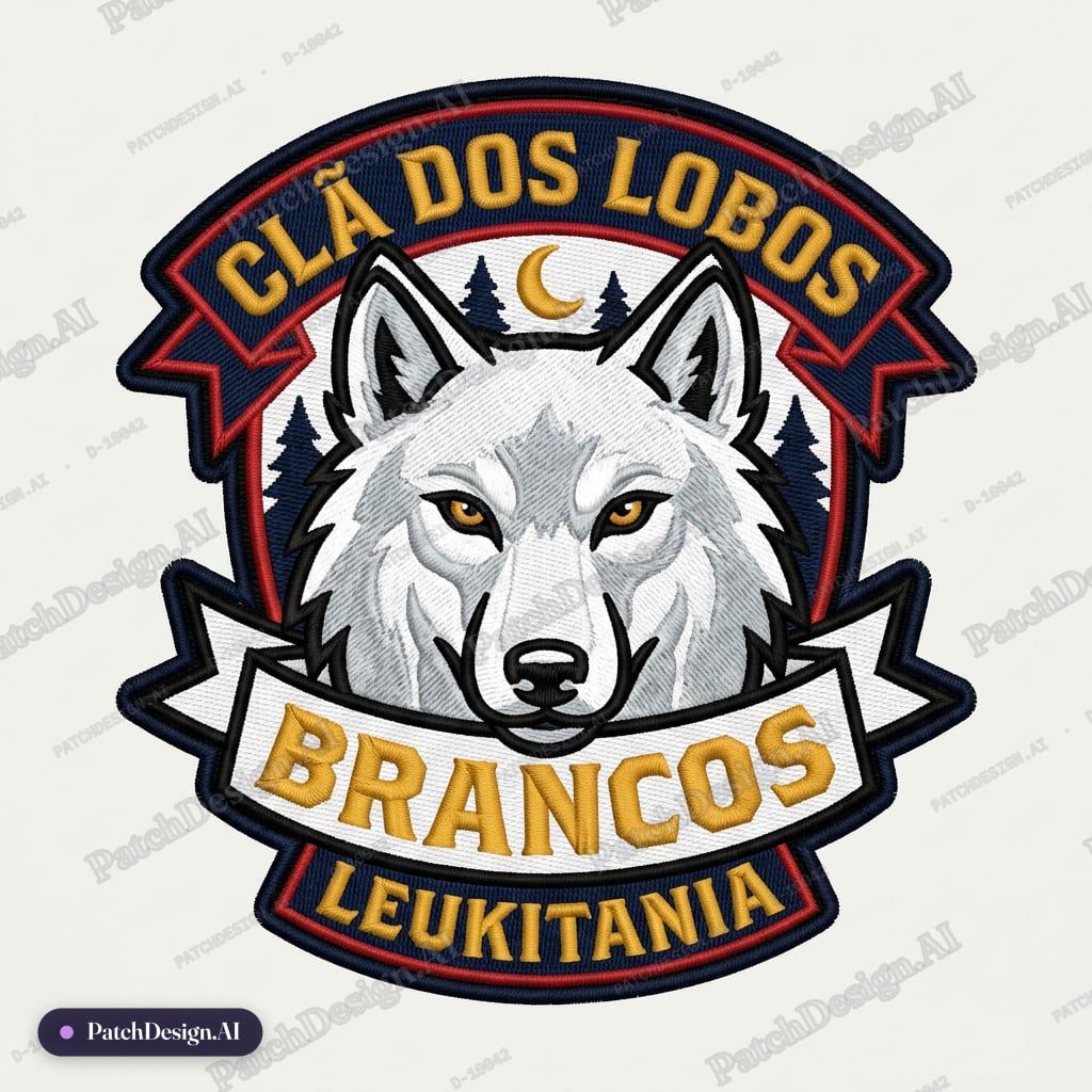 CLÃ DOS LOBOS BRANCOS-LEUKITANIA — custom patch designed with AI