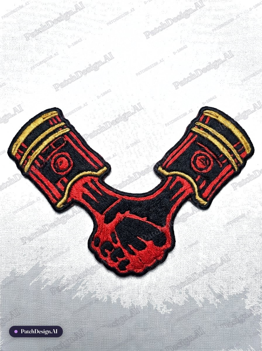 Hand holding eachother. keep parts that are black, black and parts that are gold, gold. — custom patch designed with AI