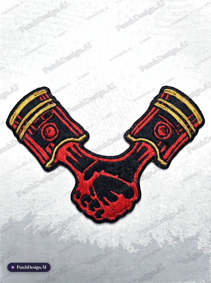 Hand holding eachother. keep parts that are black, black and parts that are gold, gold. — custom patch designed with AI
