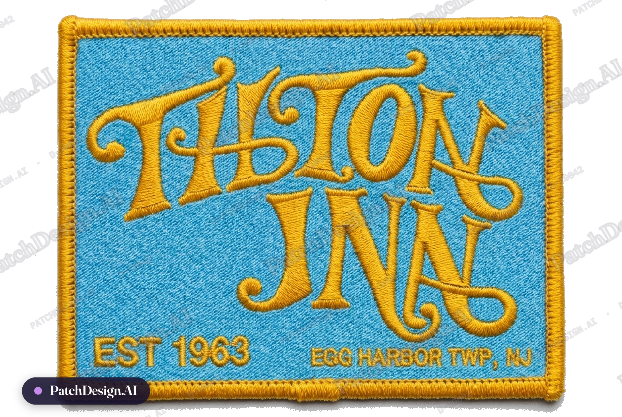 In — Height: 2" — Shape: Rectangle — Width: 3" — custom patch designed with AI