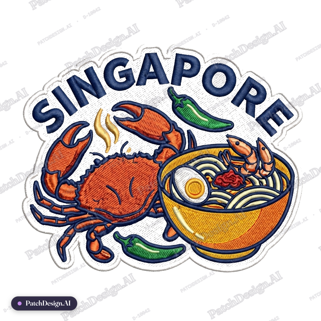Gardens by the bay iconic patch — custom patch designed with AI