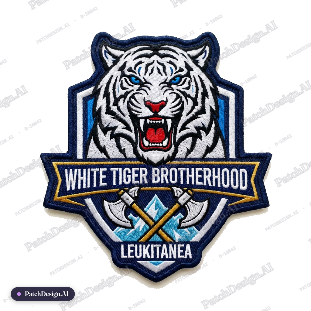 White Tiger Brotherhood Leukitanea — custom patch designed with AI