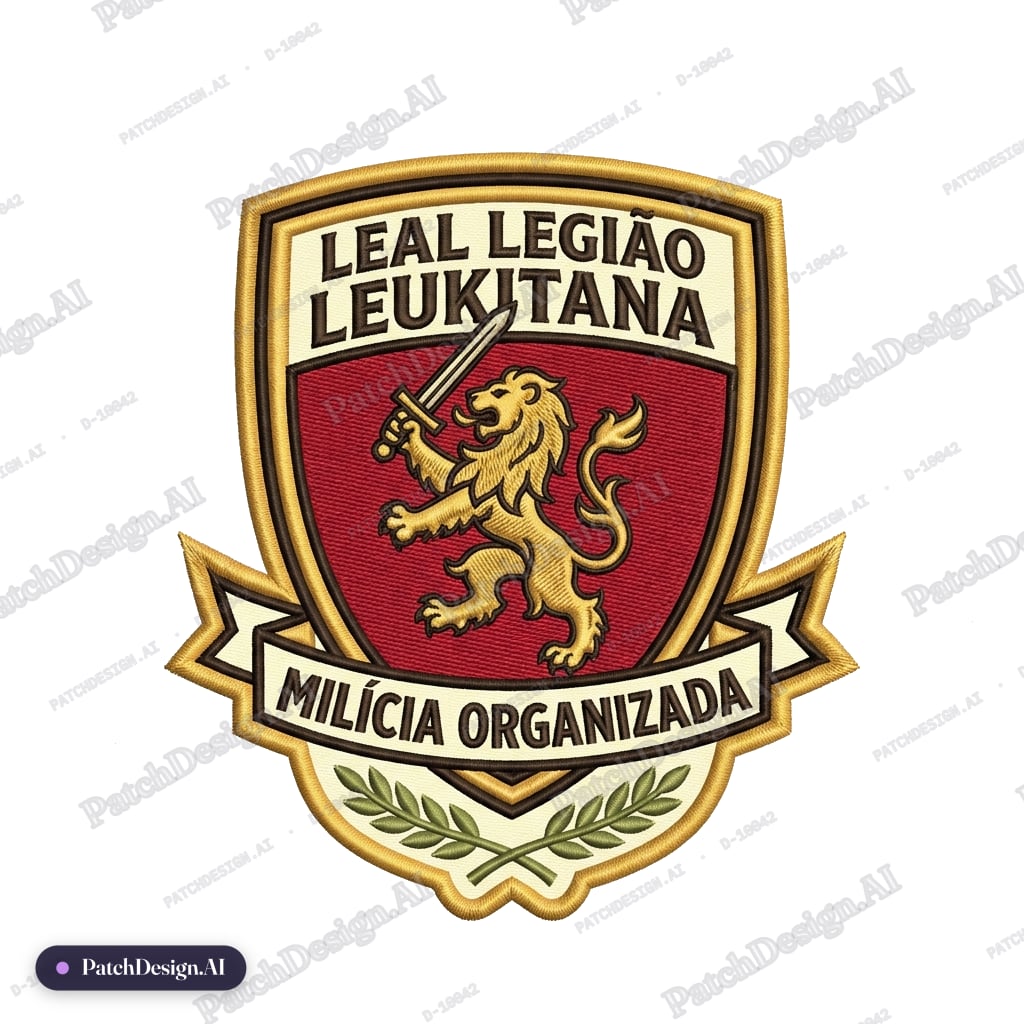 LEAL LEGIÃO LEUKITANA MILÍCIA ORGANIZADA — custom patch designed with AI