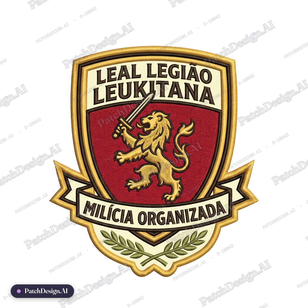 LEAL LEGIÃO LEUKITANA MILÍCIA ORGANIZADA — custom patch designed with AI