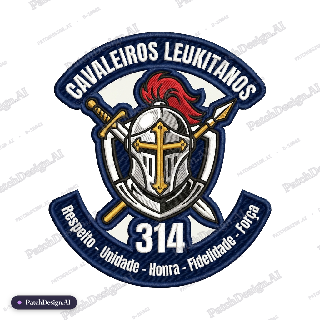 CAVALEIROS LEUKITANOS 314 Respeito - Unidade - Honra - Fidelidade - Força — custom patch designed with AI