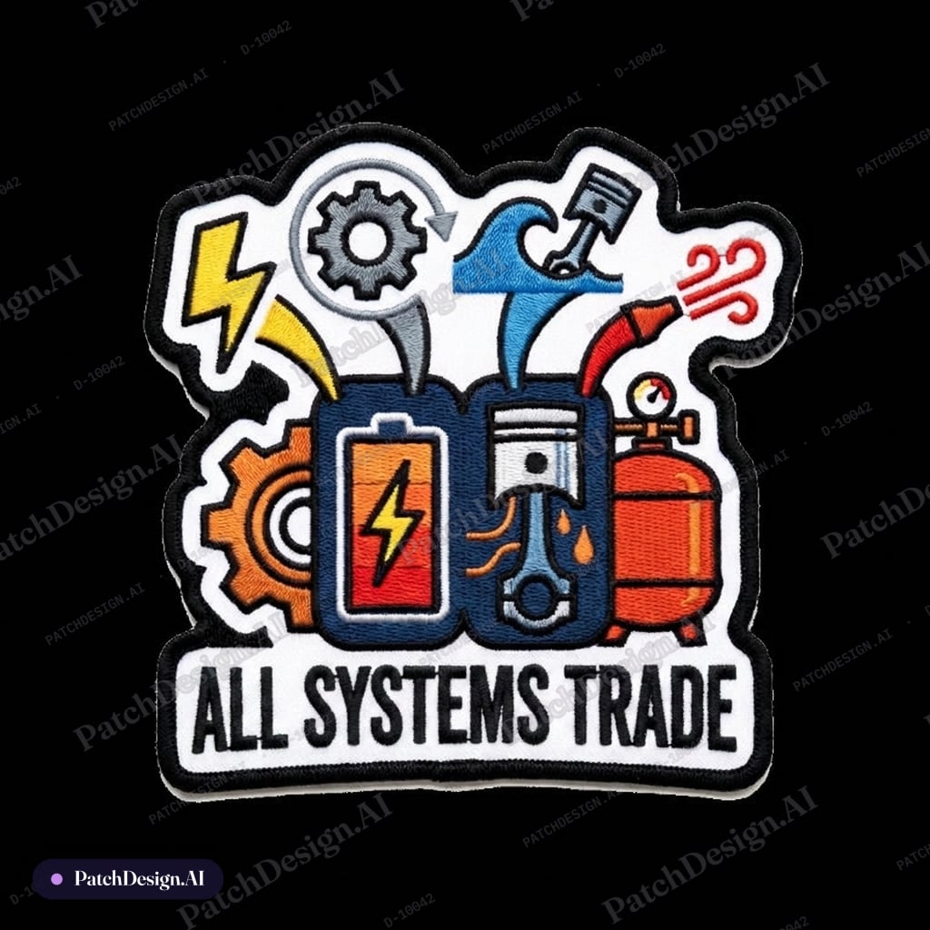 All the energy types, electrical ,mechanical, hydraulic, pneumatic. 3 things are the same  — custom patch designed with AI