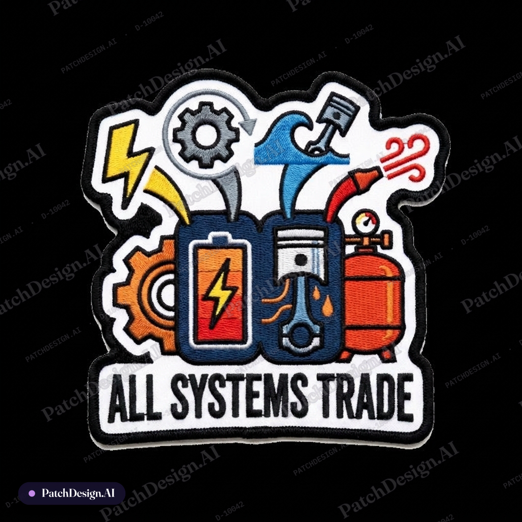 All the energy types, electrical ,mechanical, hydraulic, pneumatic. 3 things are the same  — custom patch designed with AI