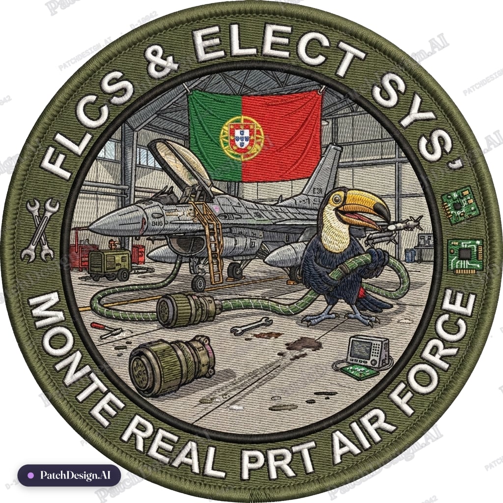 Just fix the flag place it more in the background.like it's hanging on the back wall — custom patch designed with AI