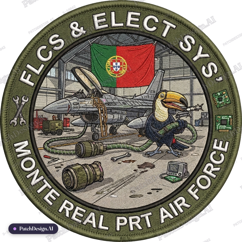 Just fix the flag place it more in the background.like it's hanging on the back wall — custom patch designed with AI