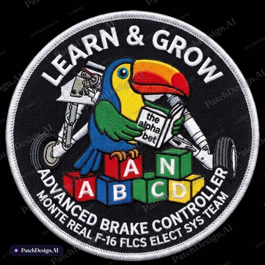 White on the outer edge — custom patch designed with AI