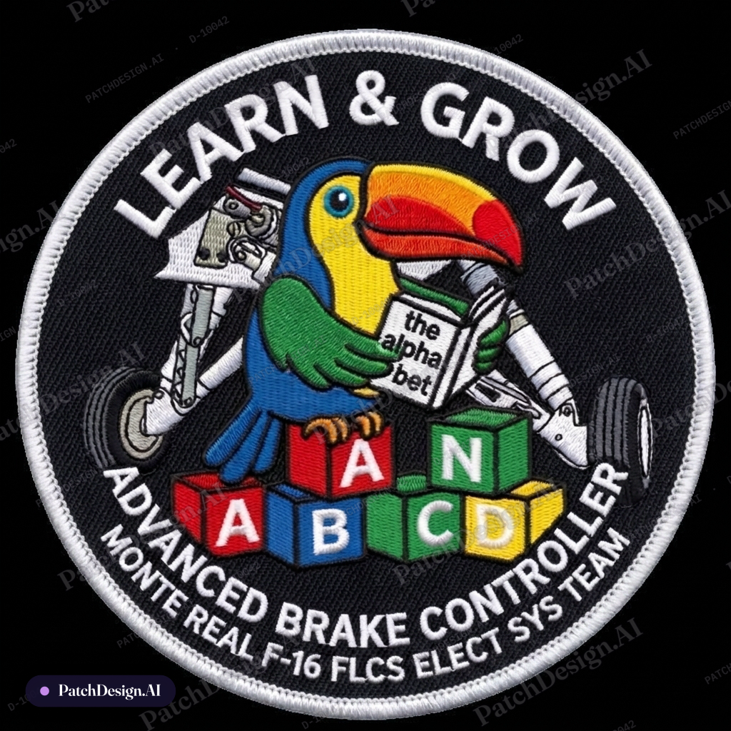White on the outer edge — custom patch designed with AI
