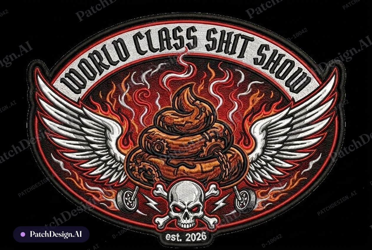 Add "est. 2026" to the patch — custom patch designed with AI