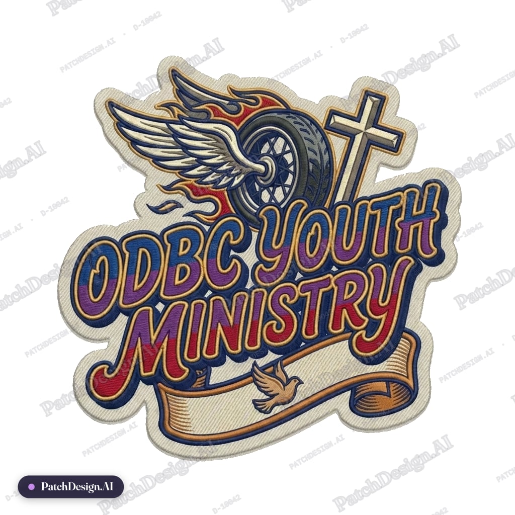 A Christian church youth ministry themed scene design for t-shirt with the…