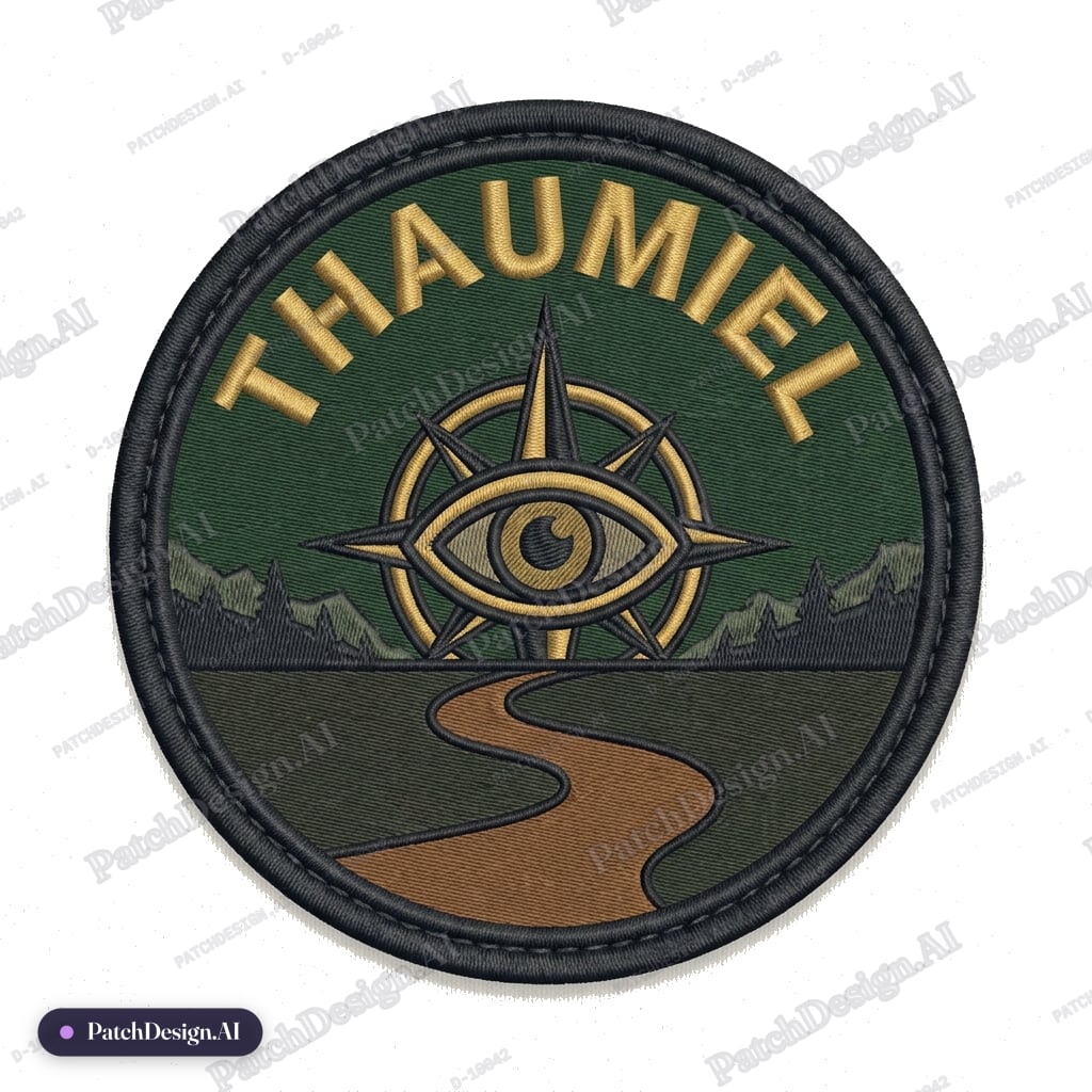 Circular military patch for Thaumiel, a CAIN Command Branch in Germany operating across We — custom patch designed with AI