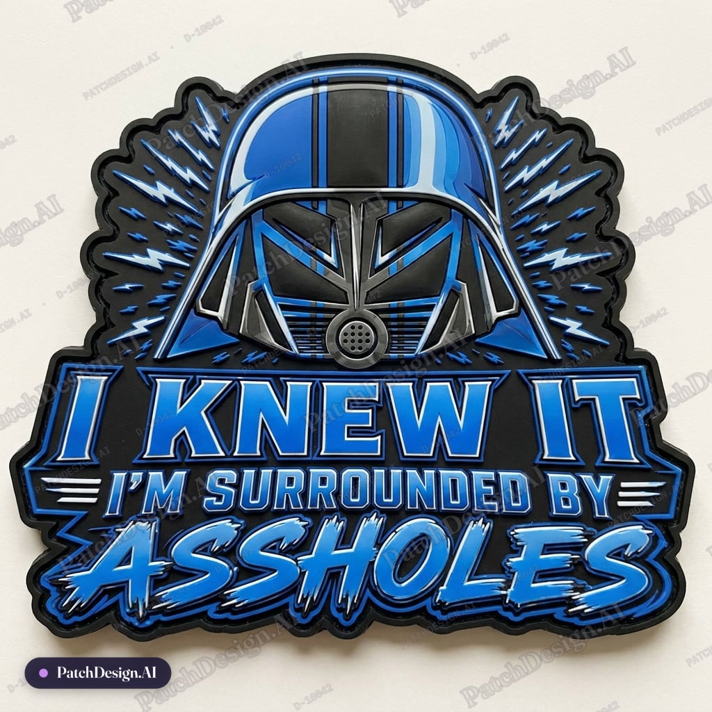 “Erase black circular mark on helmet” — custom patch designed with AI