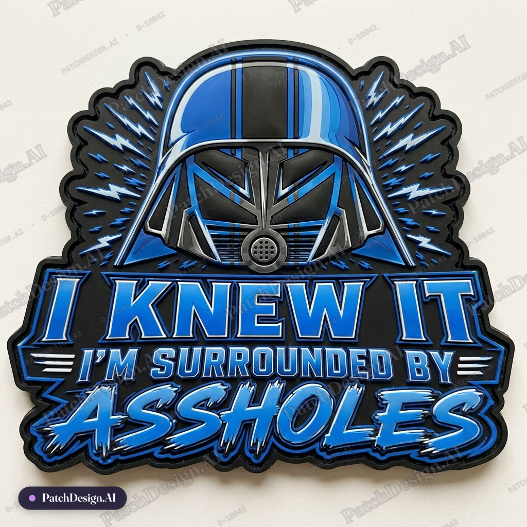 “Erase black circular mark on helmet” — custom patch designed with AI