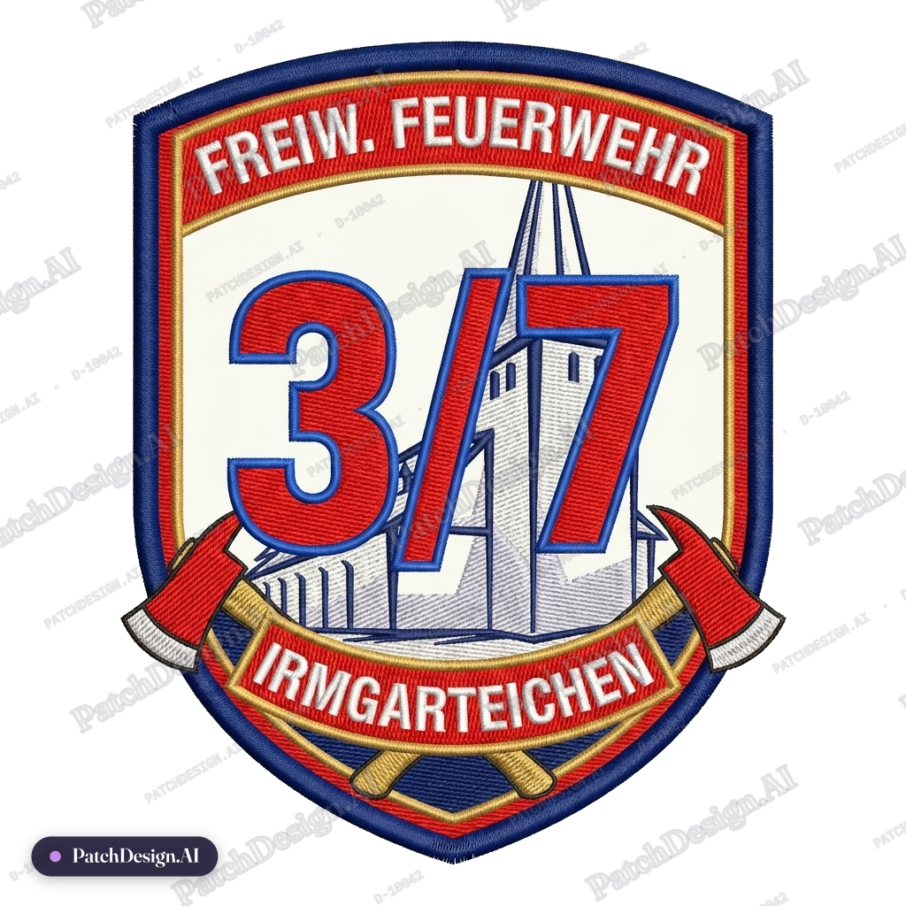 Need a patch for a fire department. Put “3/7” in the center (sir this is the FD number). U — custom patch designed with AI