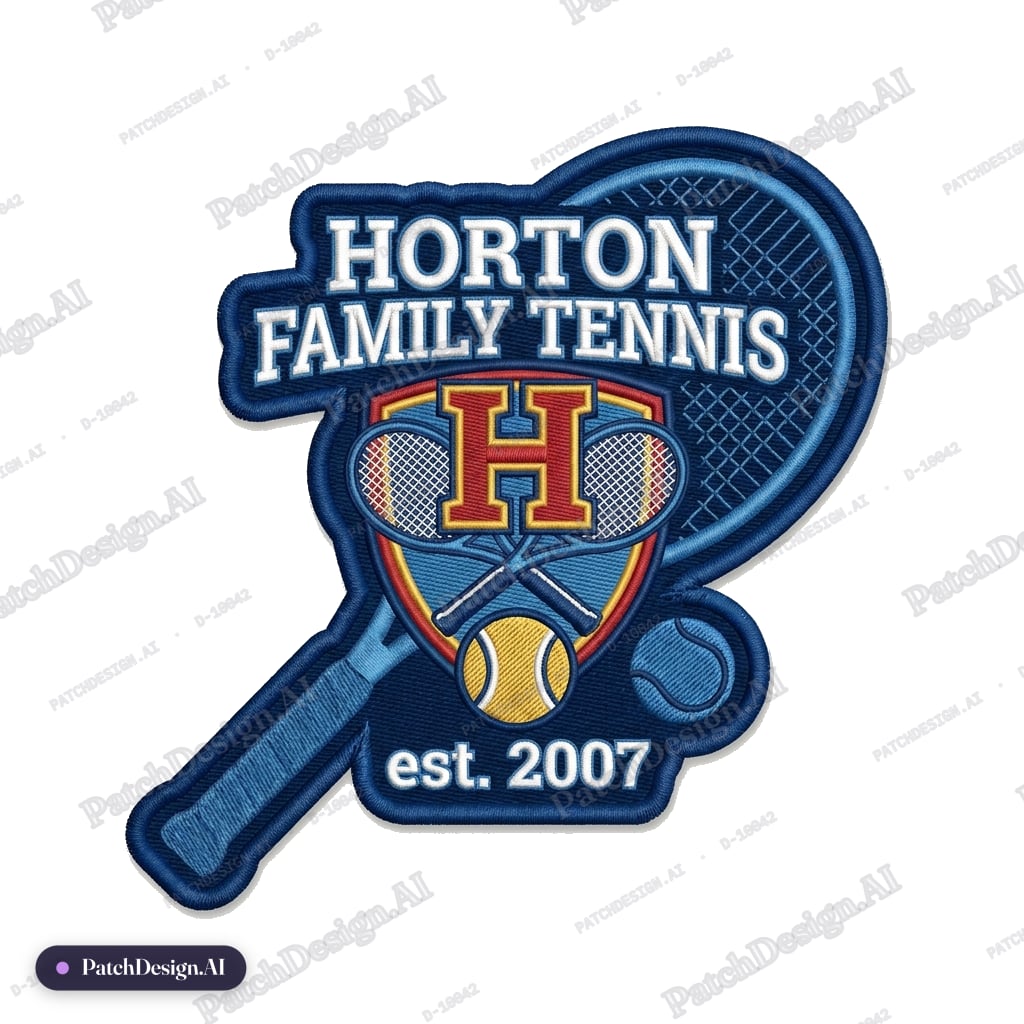 Horton Family Tennis est. 2007 — custom patch designed with AI