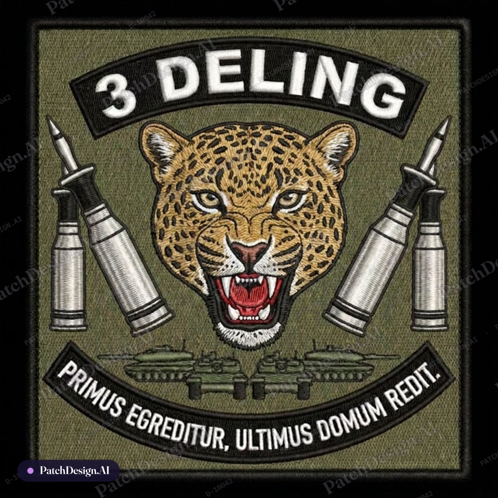 Take the helmet off the leopard and make the rounds bigger and closer to the face of the l — custom patch designed with AI