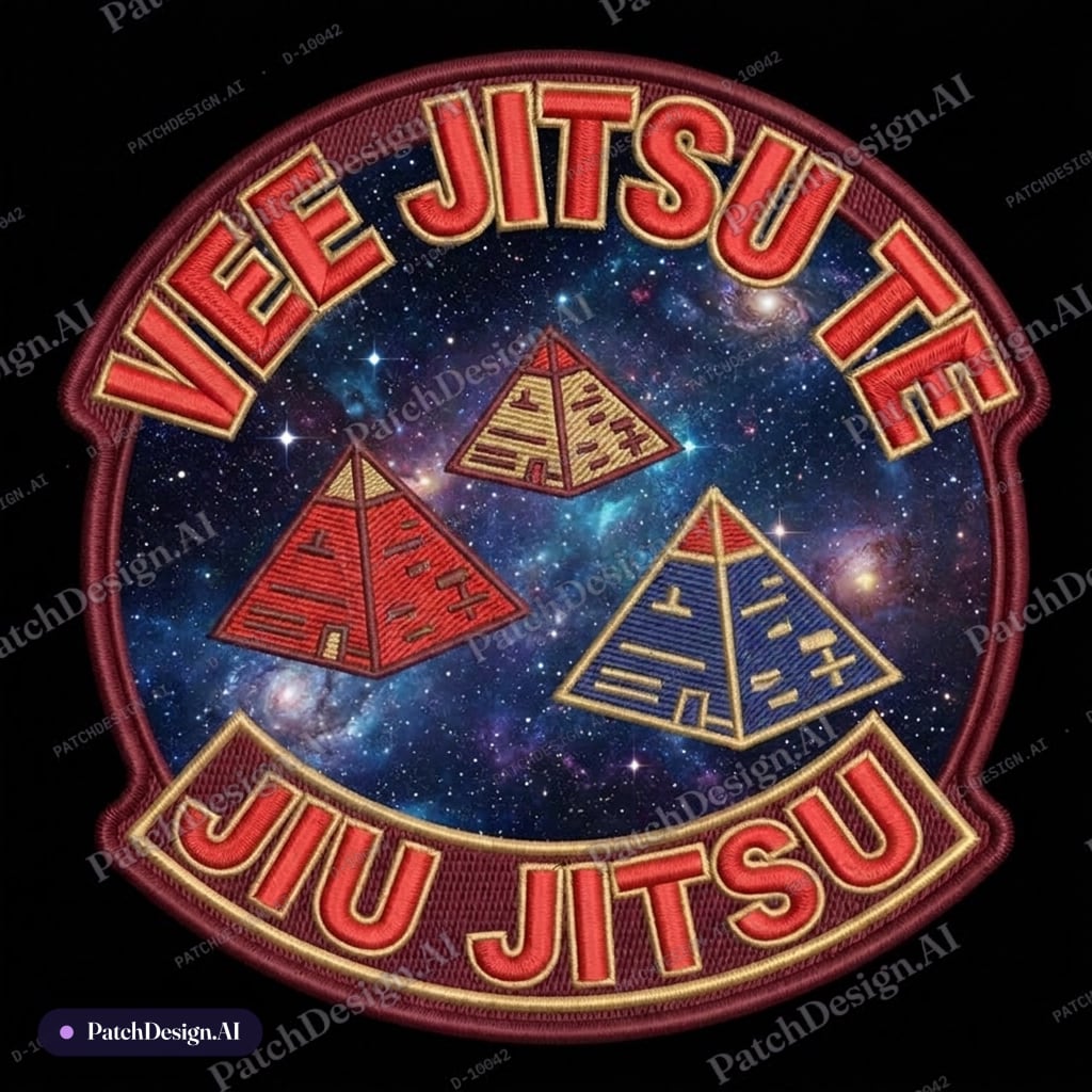 UJitsu Do big letters at bottom change back ground colour to lightning striking at night — custom patch designed with AI
