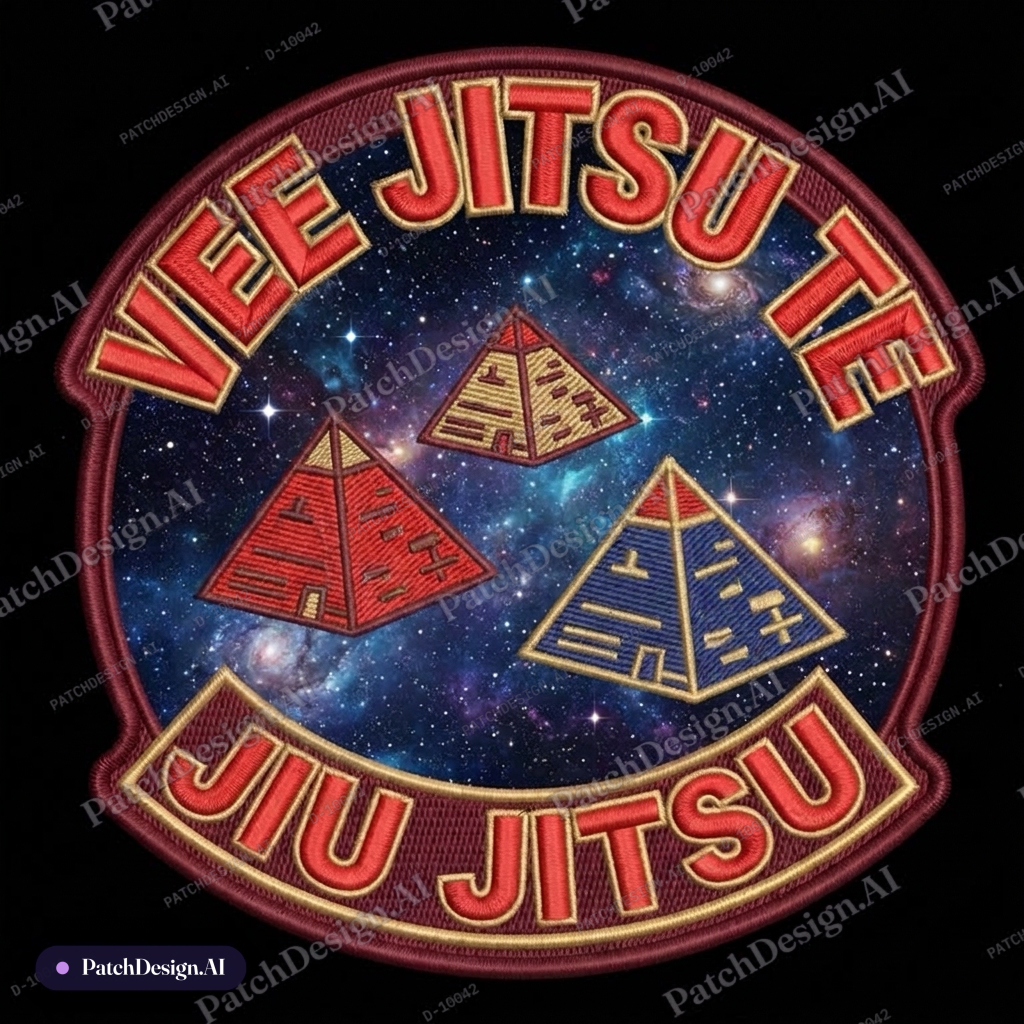 UJitsu Do big letters at bottom change back ground colour to lightning striking at night — custom patch designed with AI