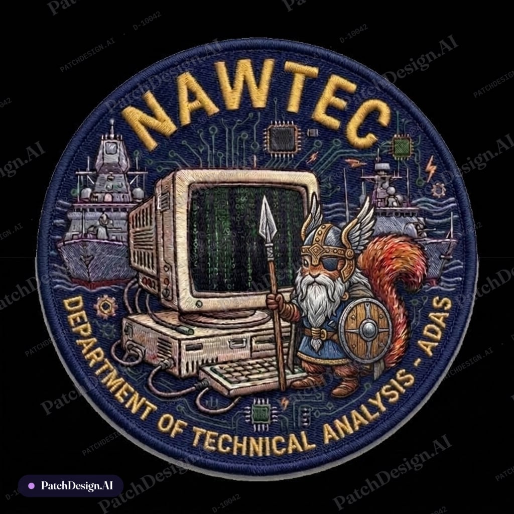 The squirrel should look like a northern god — custom patch designed with AI