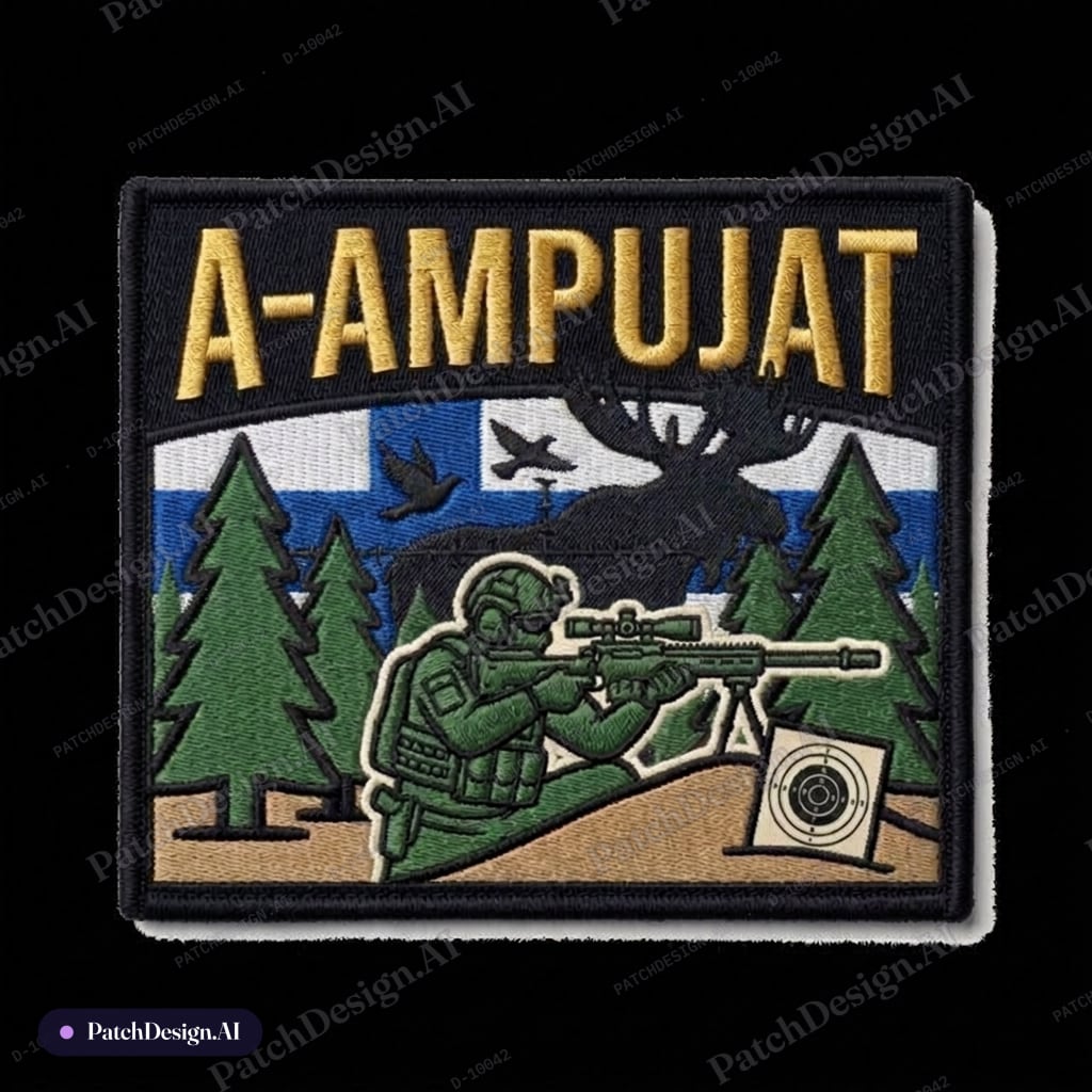 Muuta taivaanranta oranssin väriseksi niin kuin olisi auringonlasku illalla. Aurinko voi p — custom patch designed with AI