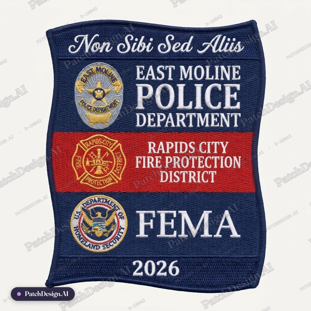 Lay the rectangle on its side — custom patch designed with AI