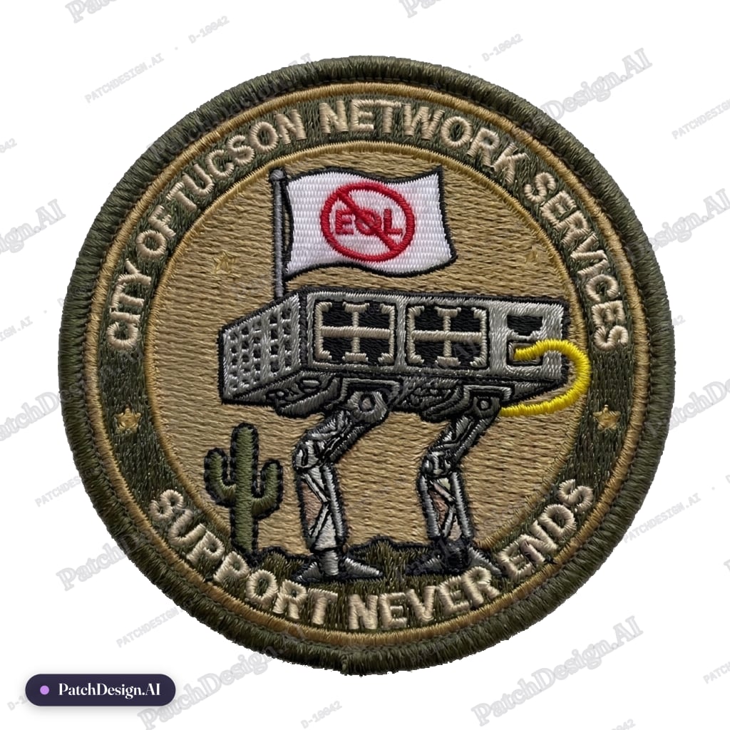 Keep everything the same but change the color of the blue cable to yellow — custom patch designed with AI