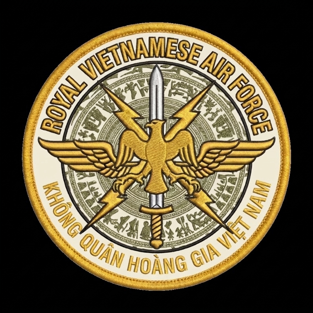 Fit the bird wing into the inner circle — custom patch designed with AI