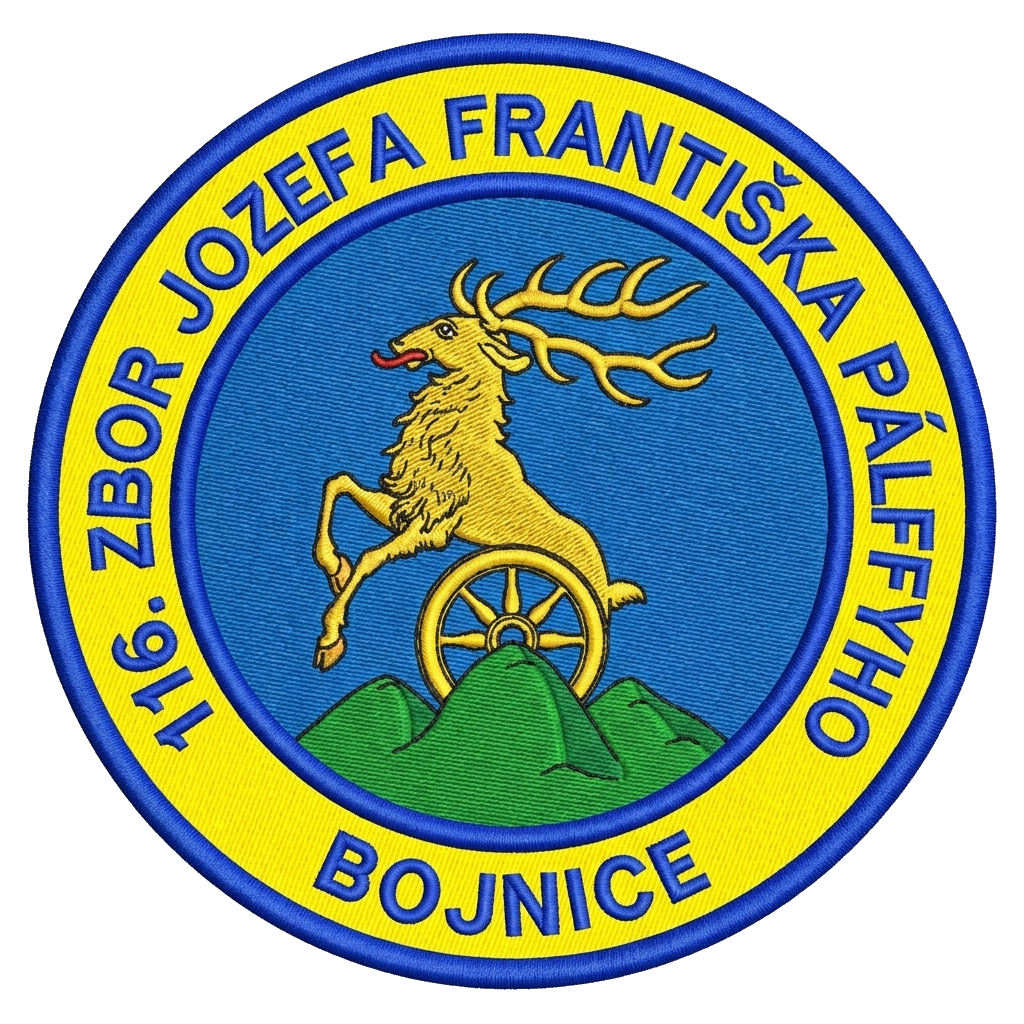 Navrhni kruhovú nášivku priemer 8cm, vo vonkajšom medzikruží žltej farby, v hornej časti m — custom patch designed with AI